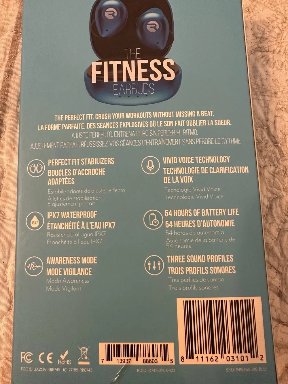 Fitness Earbuds True Wireless Bluetooth Earphones — Blue